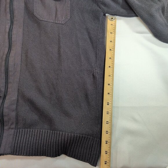 Angelo Litrico Men's L Large Sweater Full Zip Collared Gray 100% Cotton Knit - Picture 4 of 15